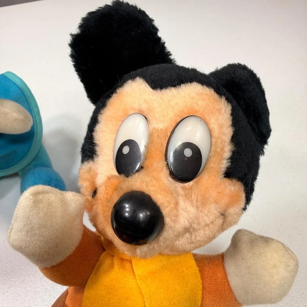 1983 Vintage Disney Mickey & Minnie Mouse Christmas Carol Plush Set Korea Rare